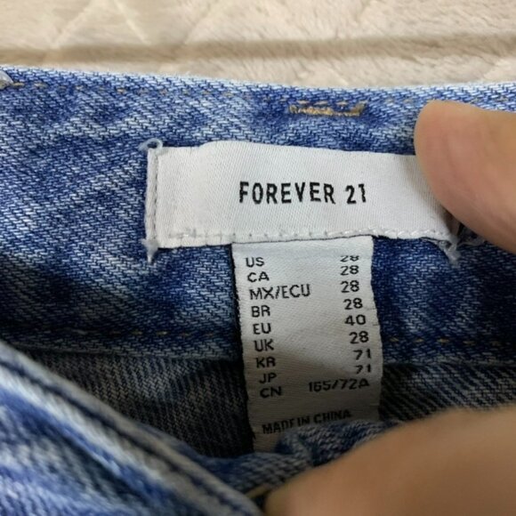 Forever 21 Womens 28 Denim Jeans Blue Wide Leg High Rise Light Wash Stretch - Picture 5 of 15